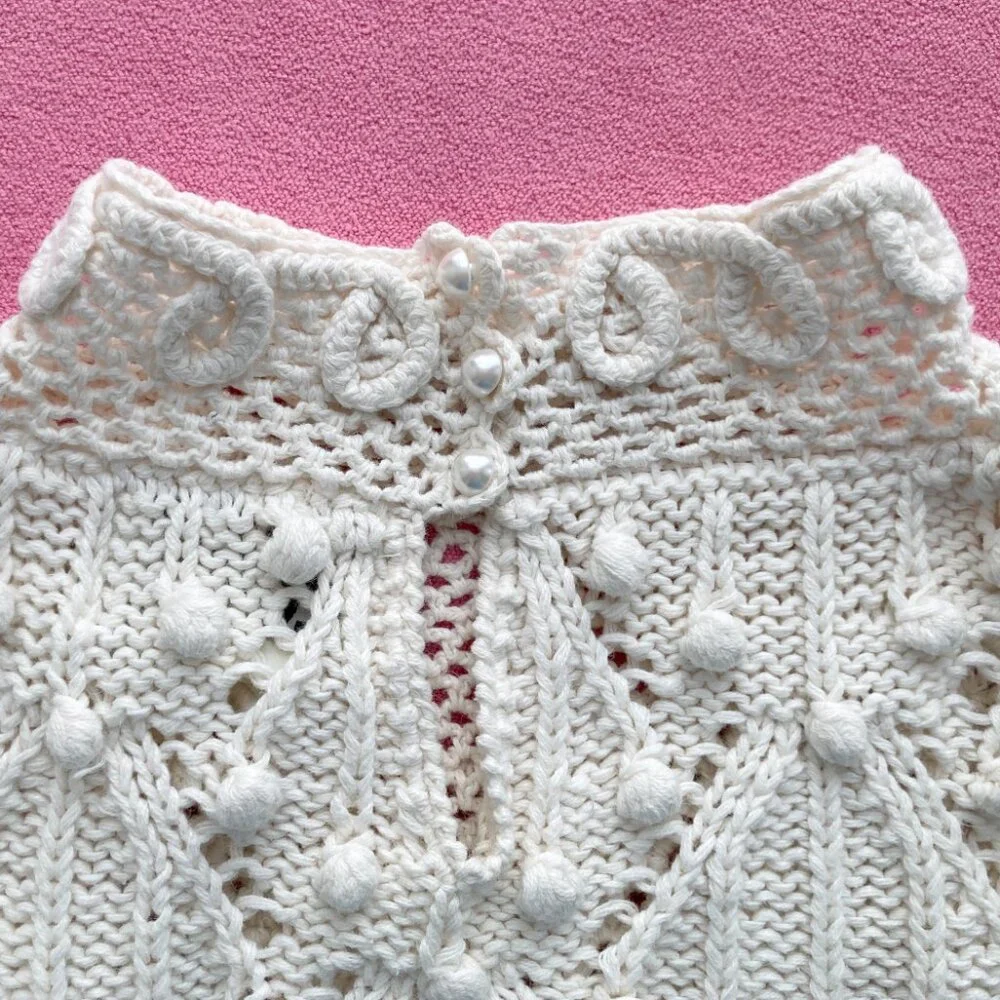 Vintage Bobbled Cotton Sweater by Design Zone Two 1989 - Picture 6 of 11